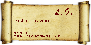 Lutter István névjegykártya