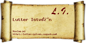 Lutter István névjegykártya